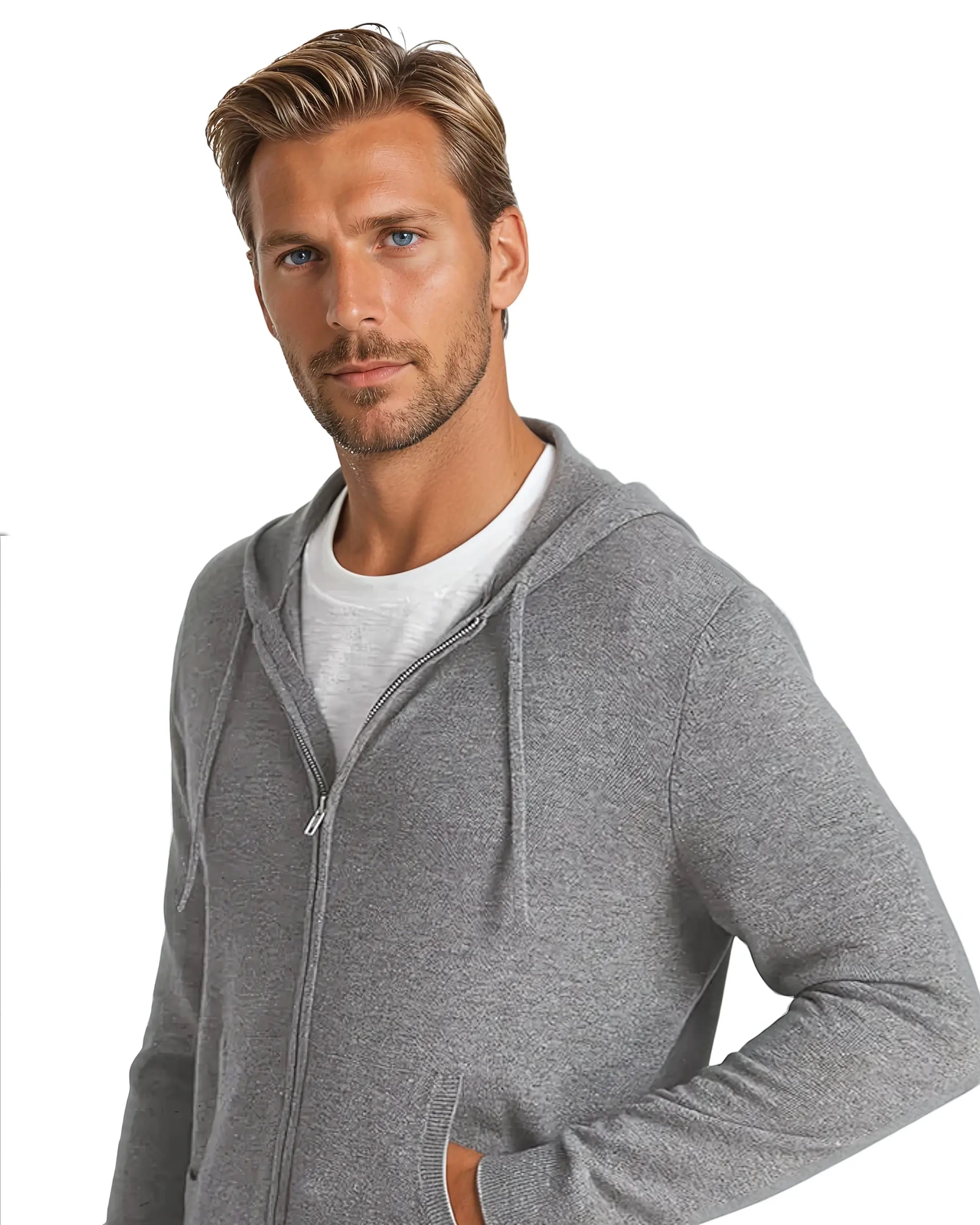 Cashmere Knit Zip Vest - Donkergrijs