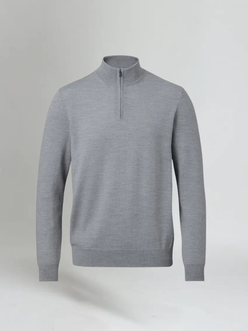 Essential Half Zip Sweater - Donkergrijs