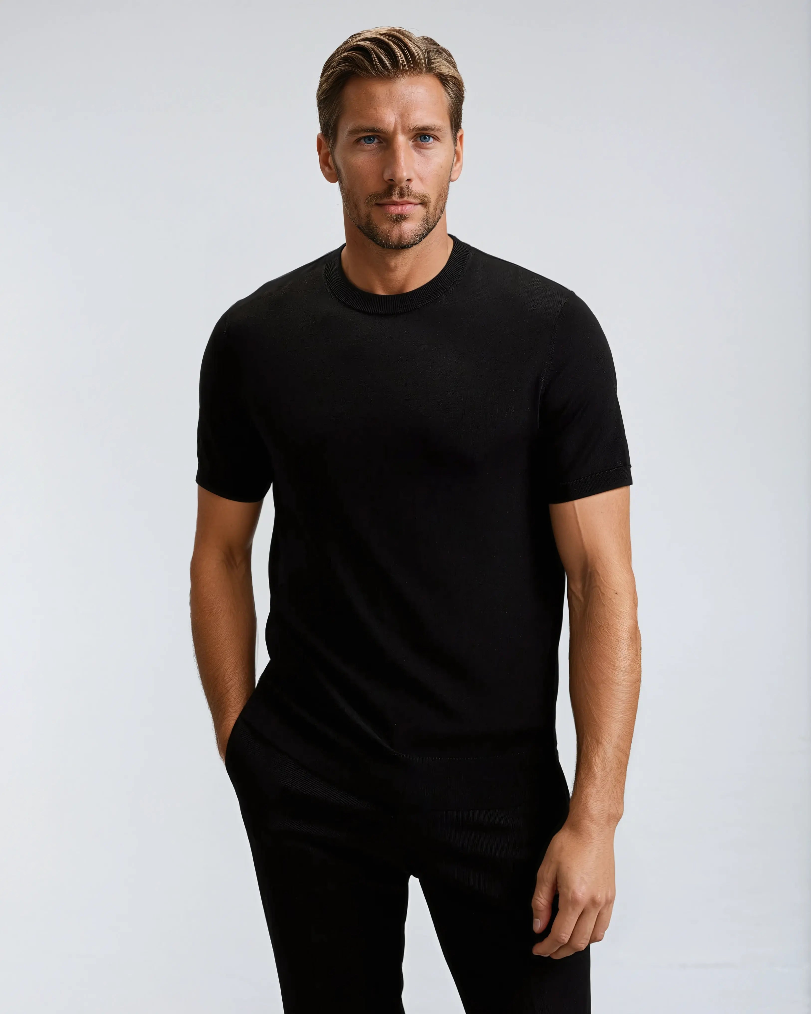 Cashwool T-shirt Zwart