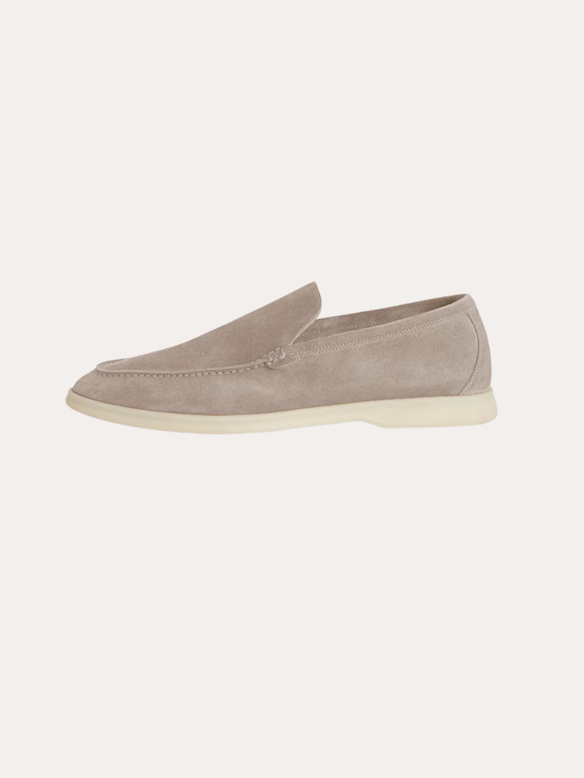 Refined Suede Loafers – Beige Sable