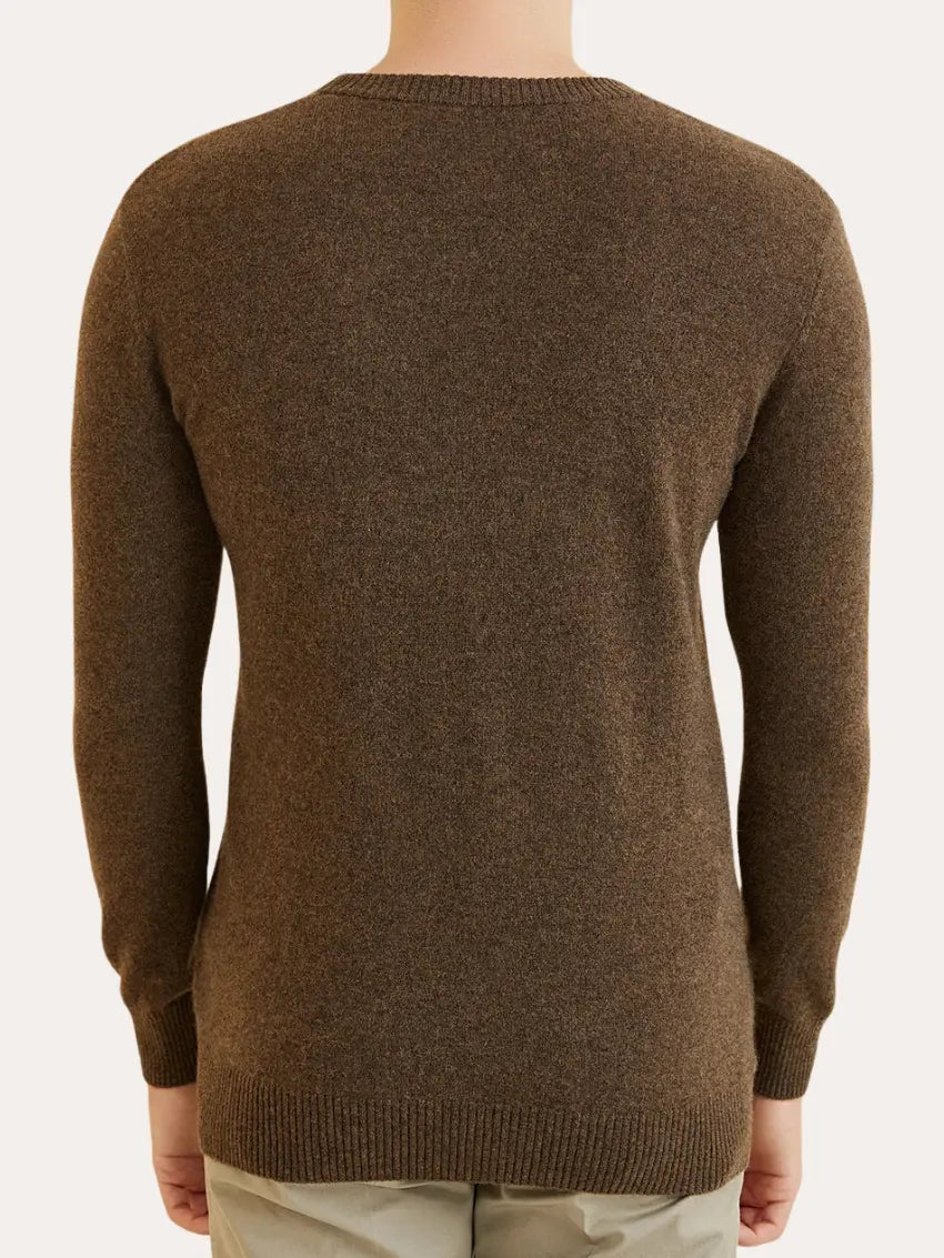 Signature Cashmere Sweater - Donkerbruin