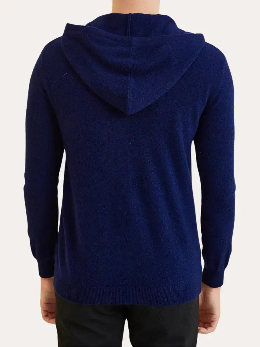 Cashmere Knit Zip Vest - Marineblauw