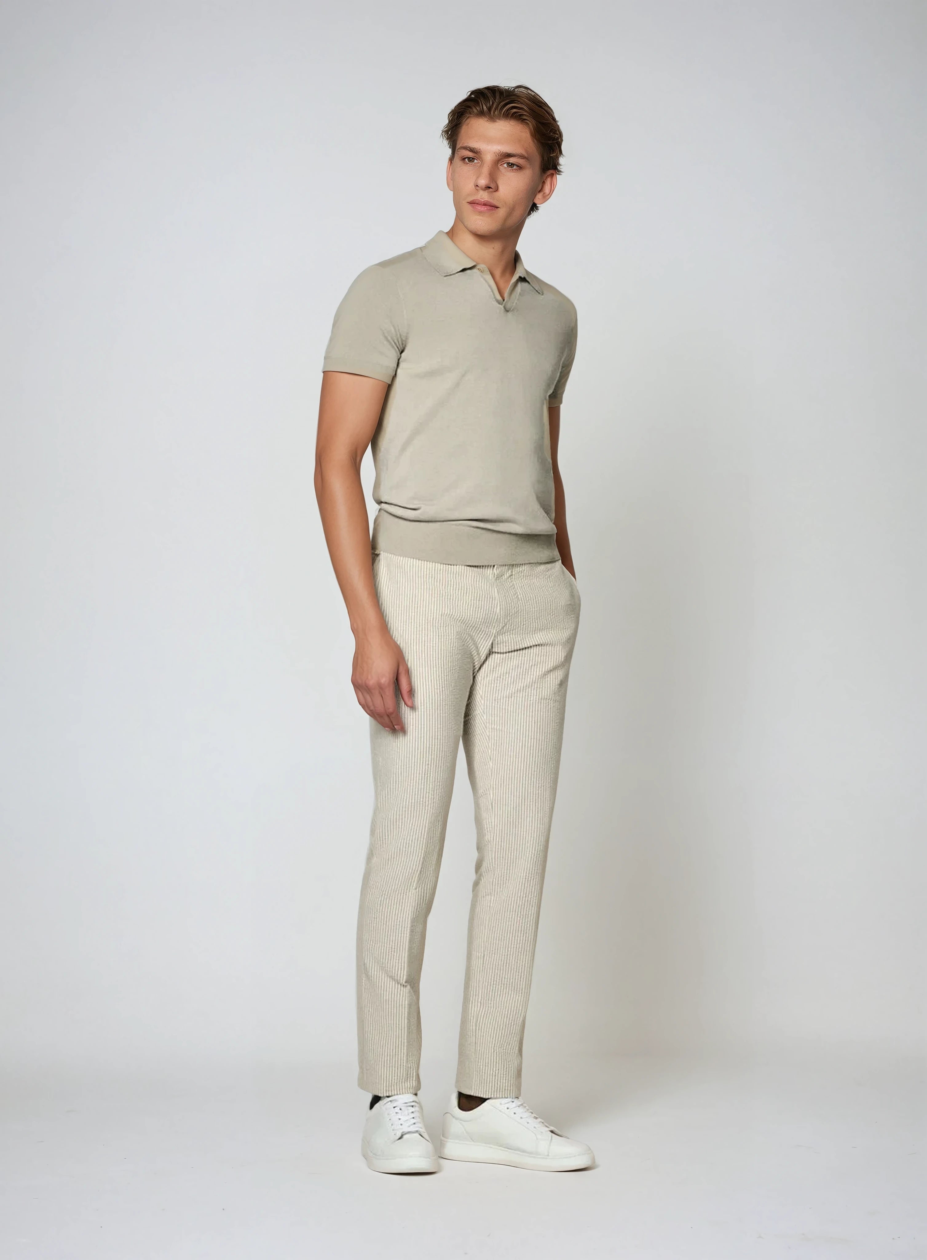 Polo Zonder Knopen - Taupe