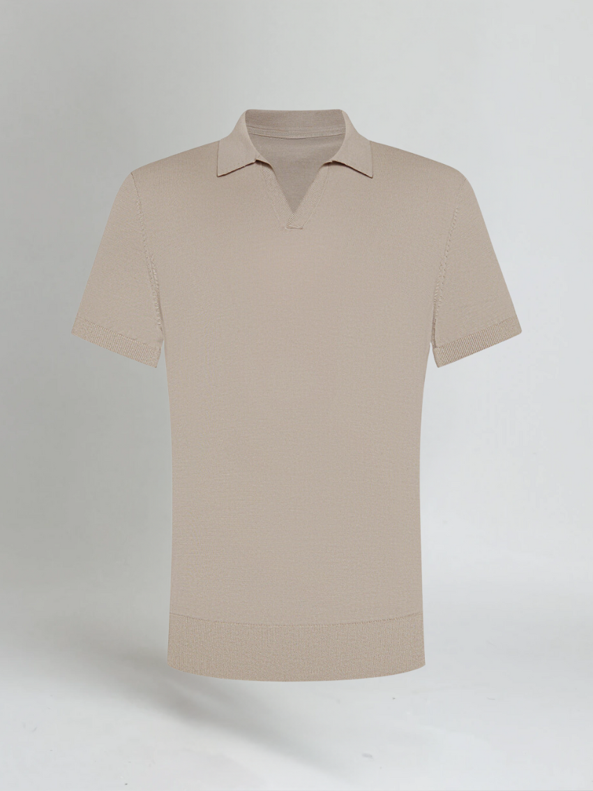 Polo Zonder Knopen - Taupe