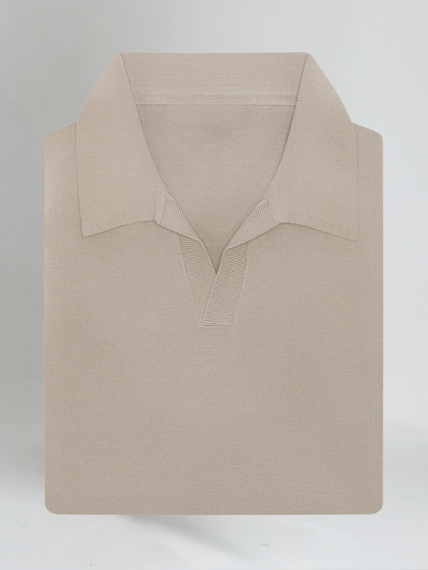 Polo Zonder Knopen - Taupe