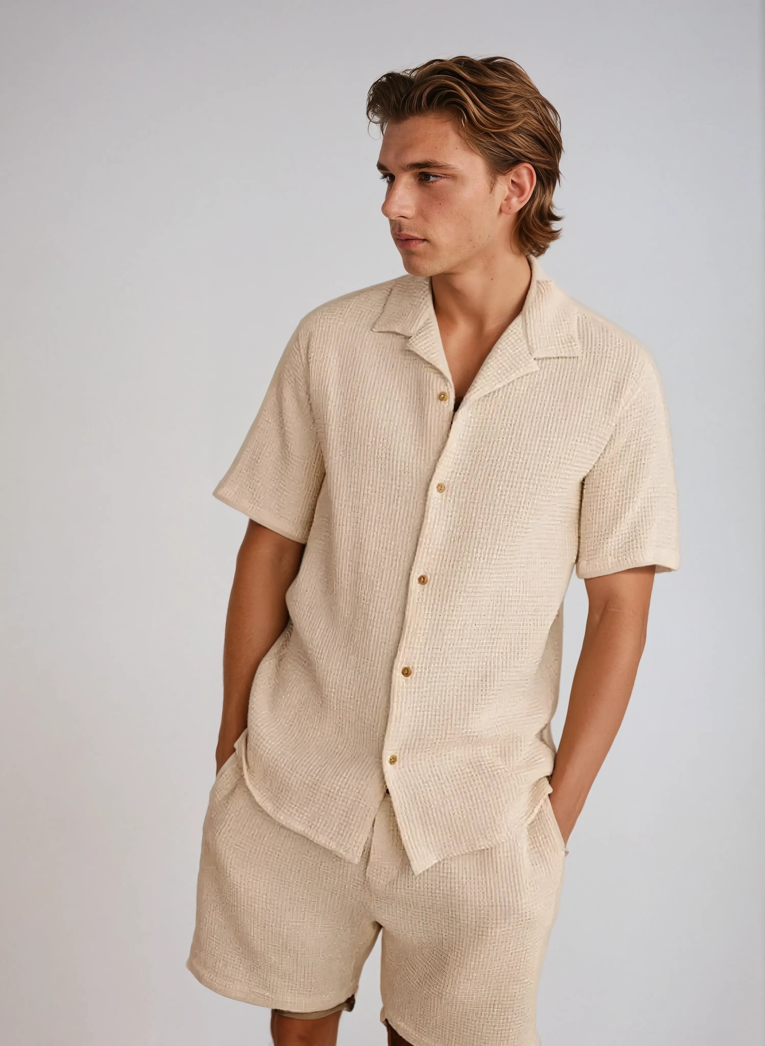 Wafel Shirt Beige