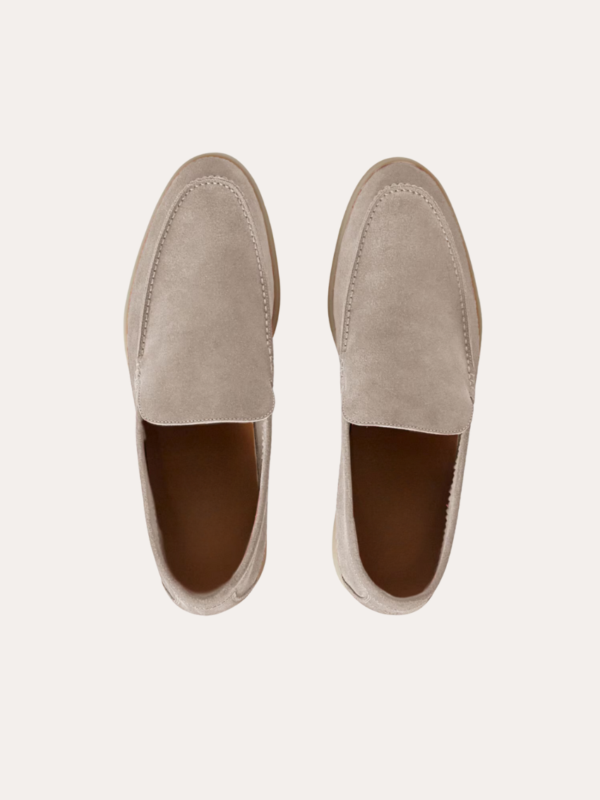 Refined Suede Loafers – Beige Sable