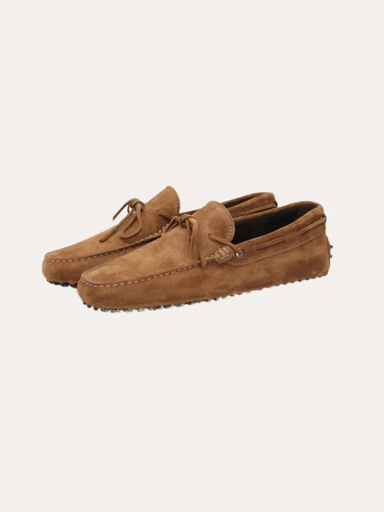 Stylish and comfortable brown suede moccasins for men's casual wear