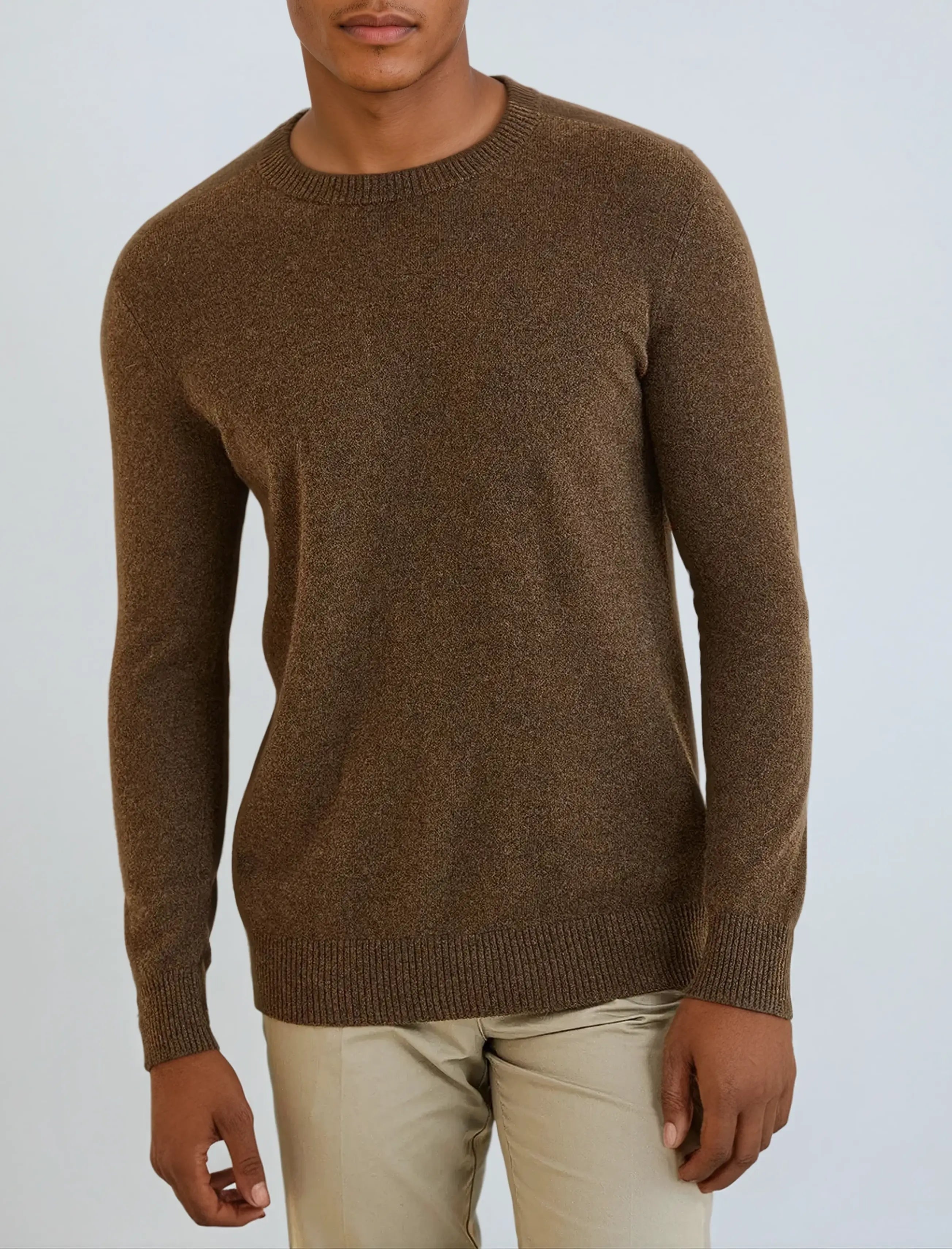 Signature Cashmere Sweater - Donkerbruin