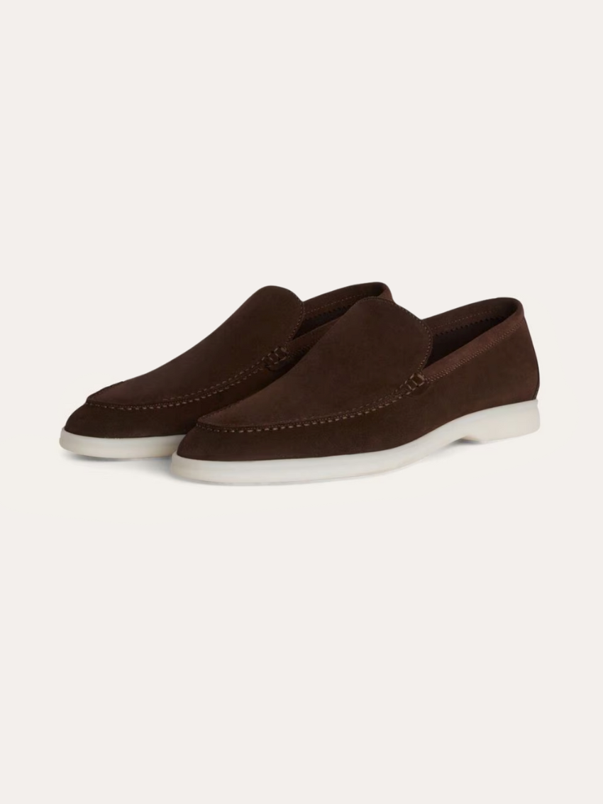 Refined Suede Loafers – Donkerbruin