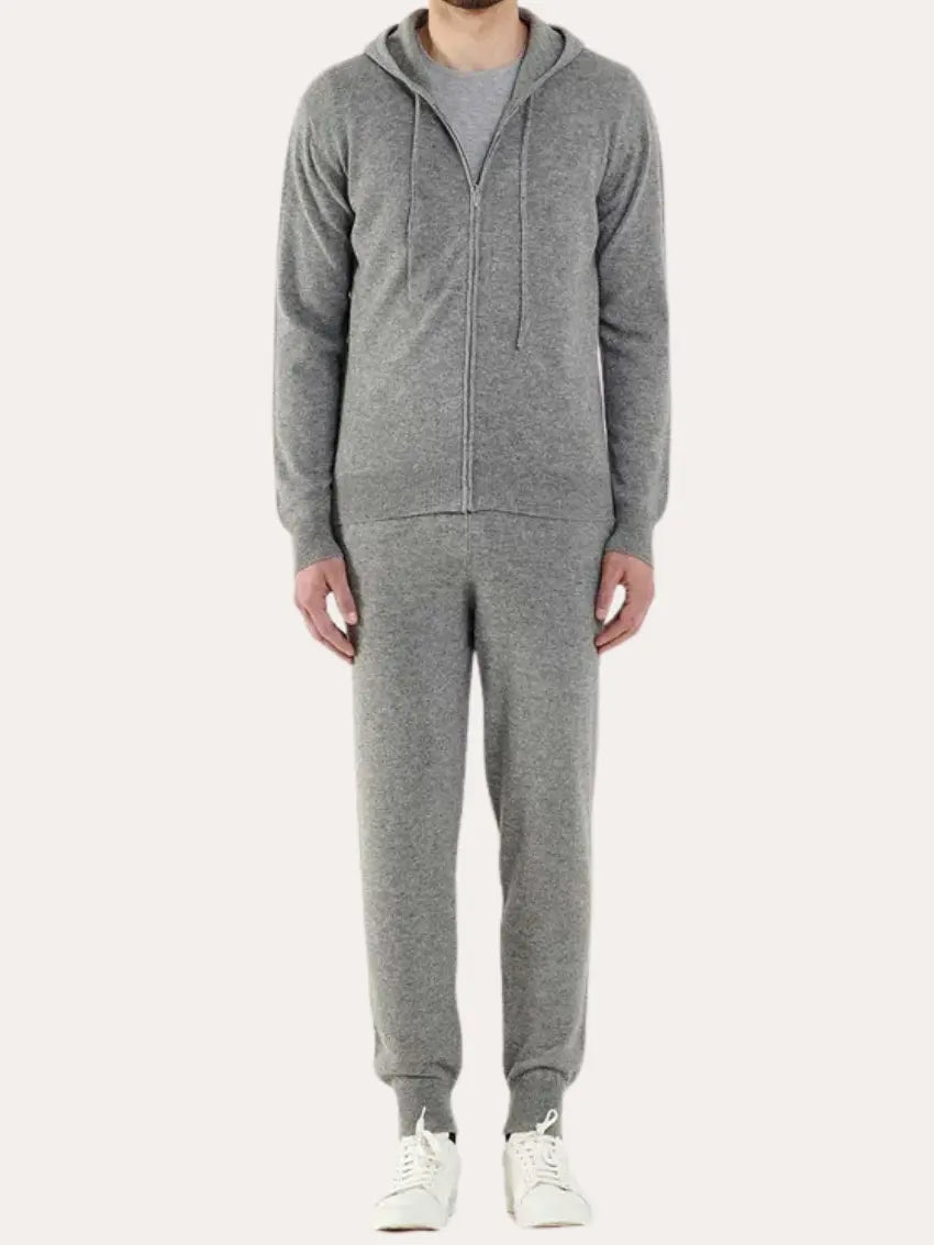 Cashmere Knit Zip Vest - Lichtgrijs