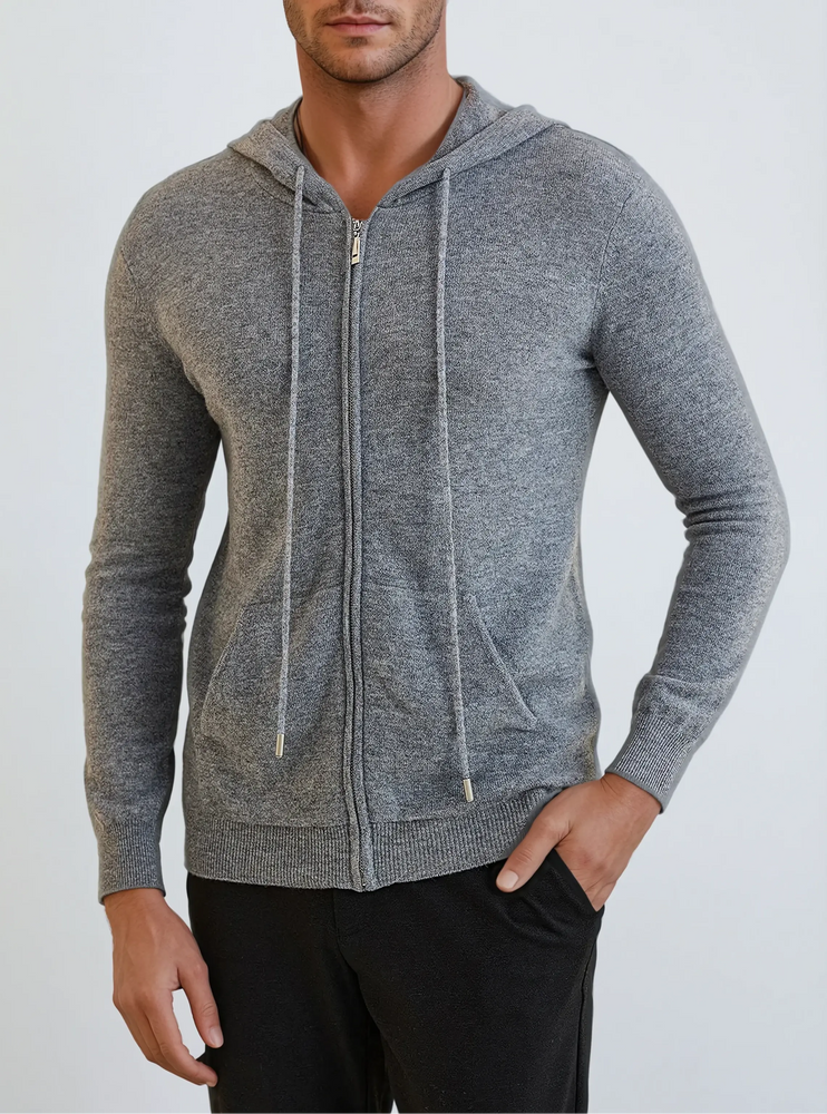 Cashmere Knit Zip Vest - Donkergrijs