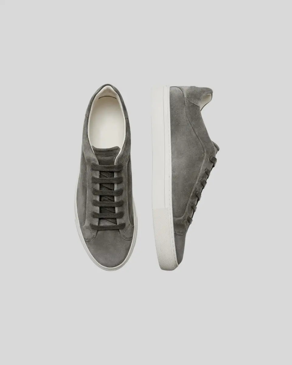 Leren Oxford Sneakers - Donkergrijs