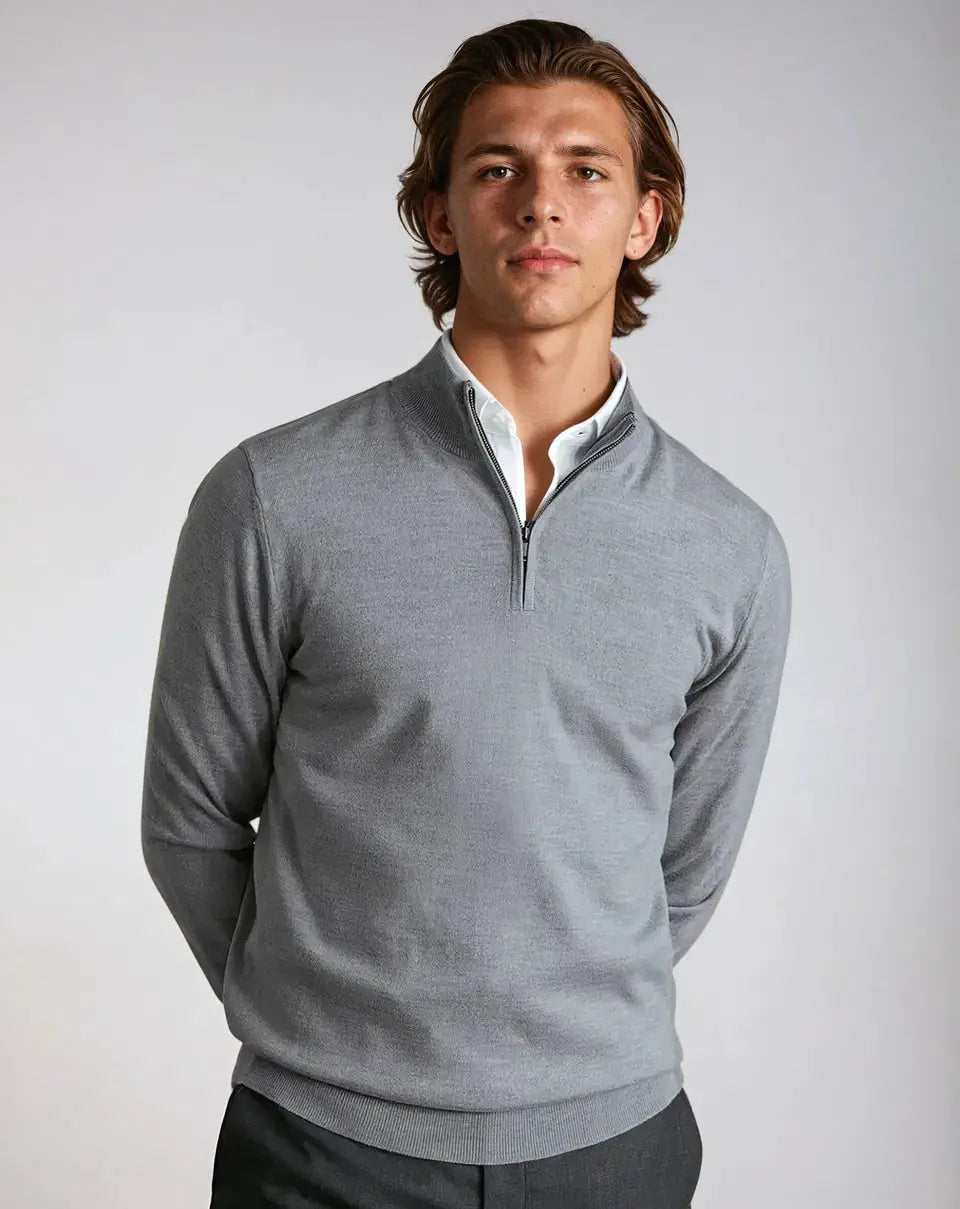 Essential Half Zip Sweater - Donkergrijs