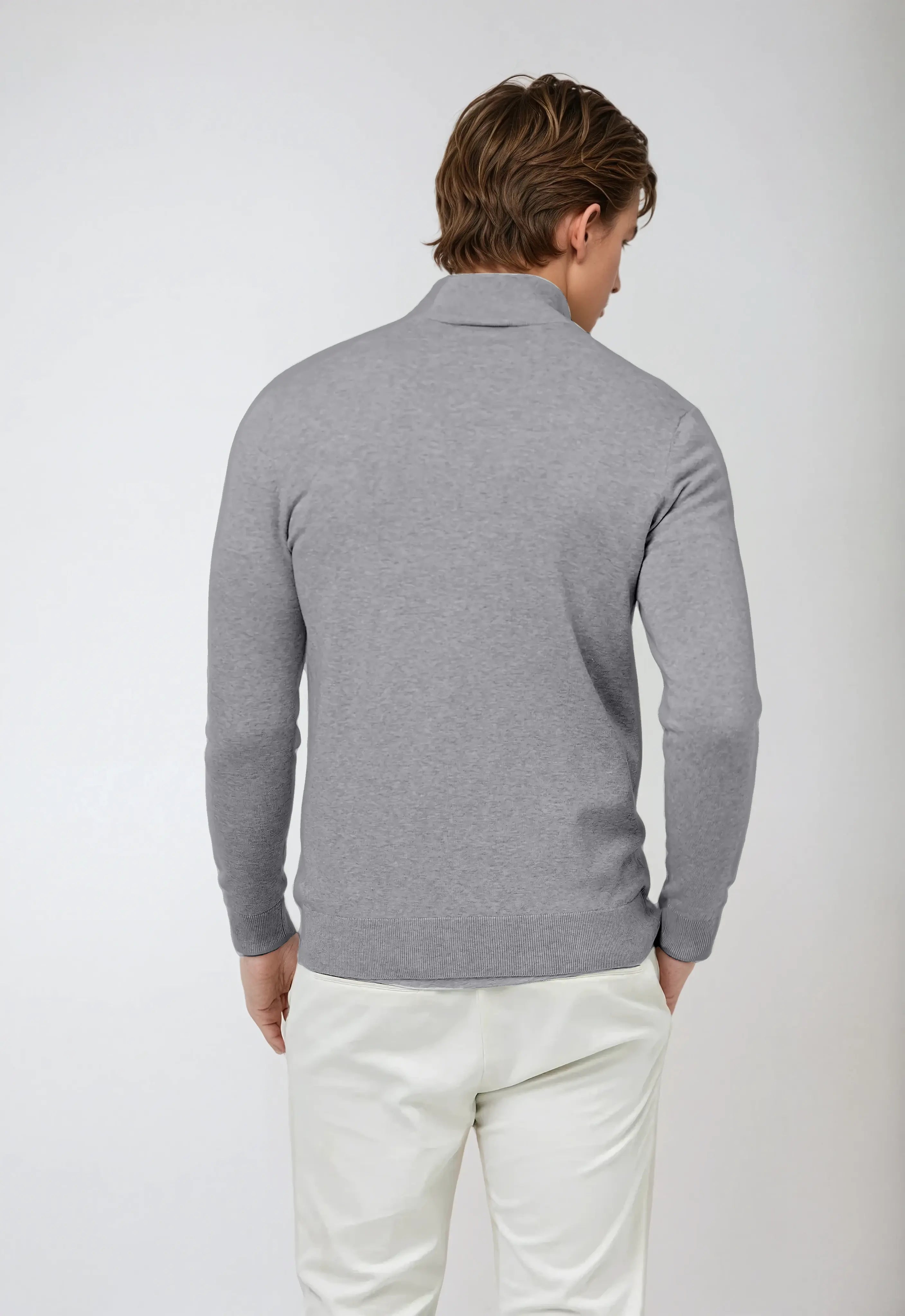 Essential Half Zip Sweater - Donkergrijs