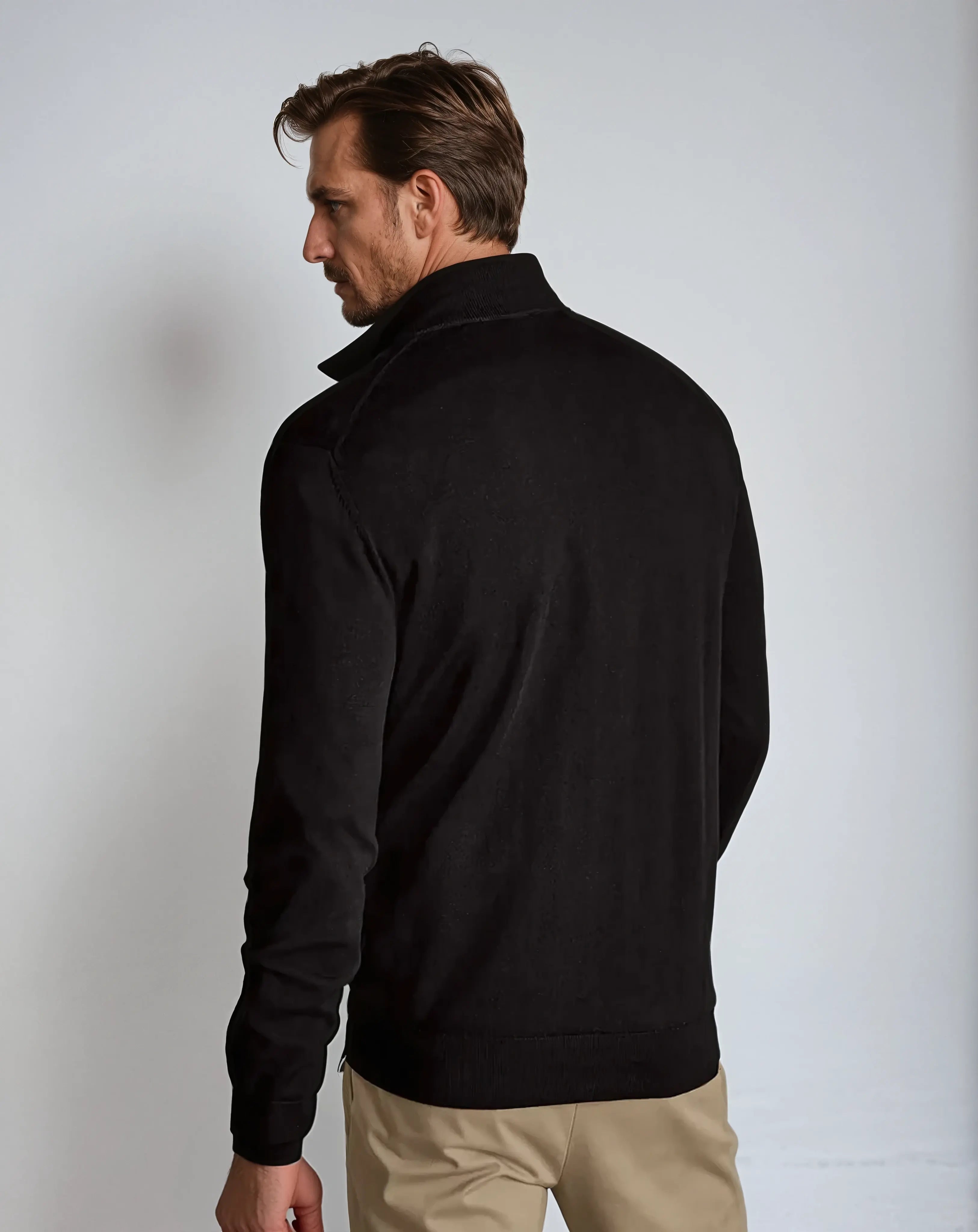 Essential Half Zip Sweater - Zwart