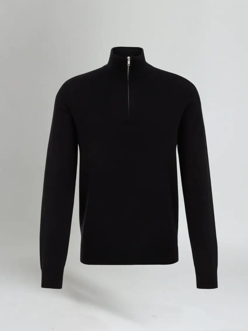 Essential Half Zip Sweater - Zwart