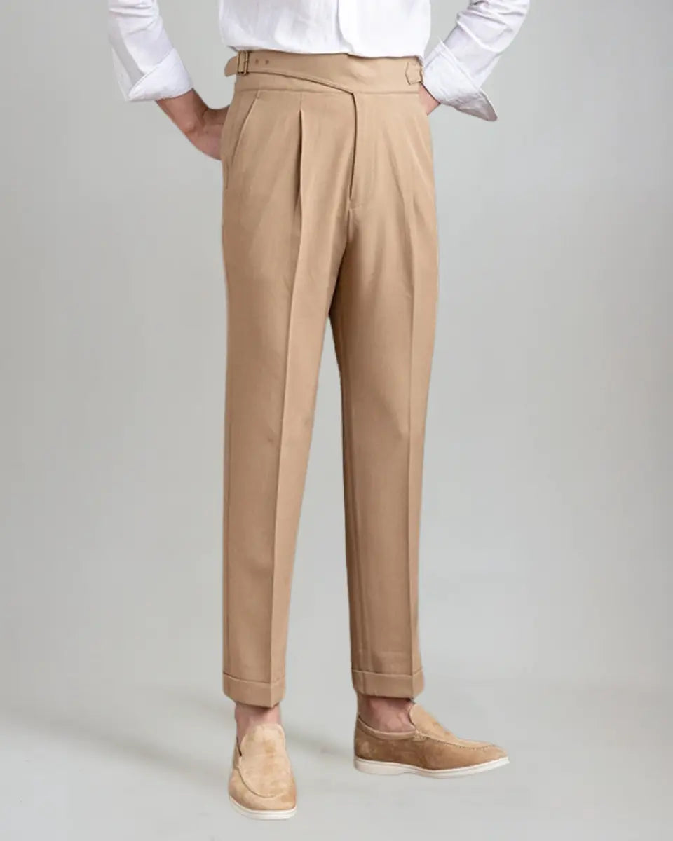 Oxford Geplooide Broek - Khaki