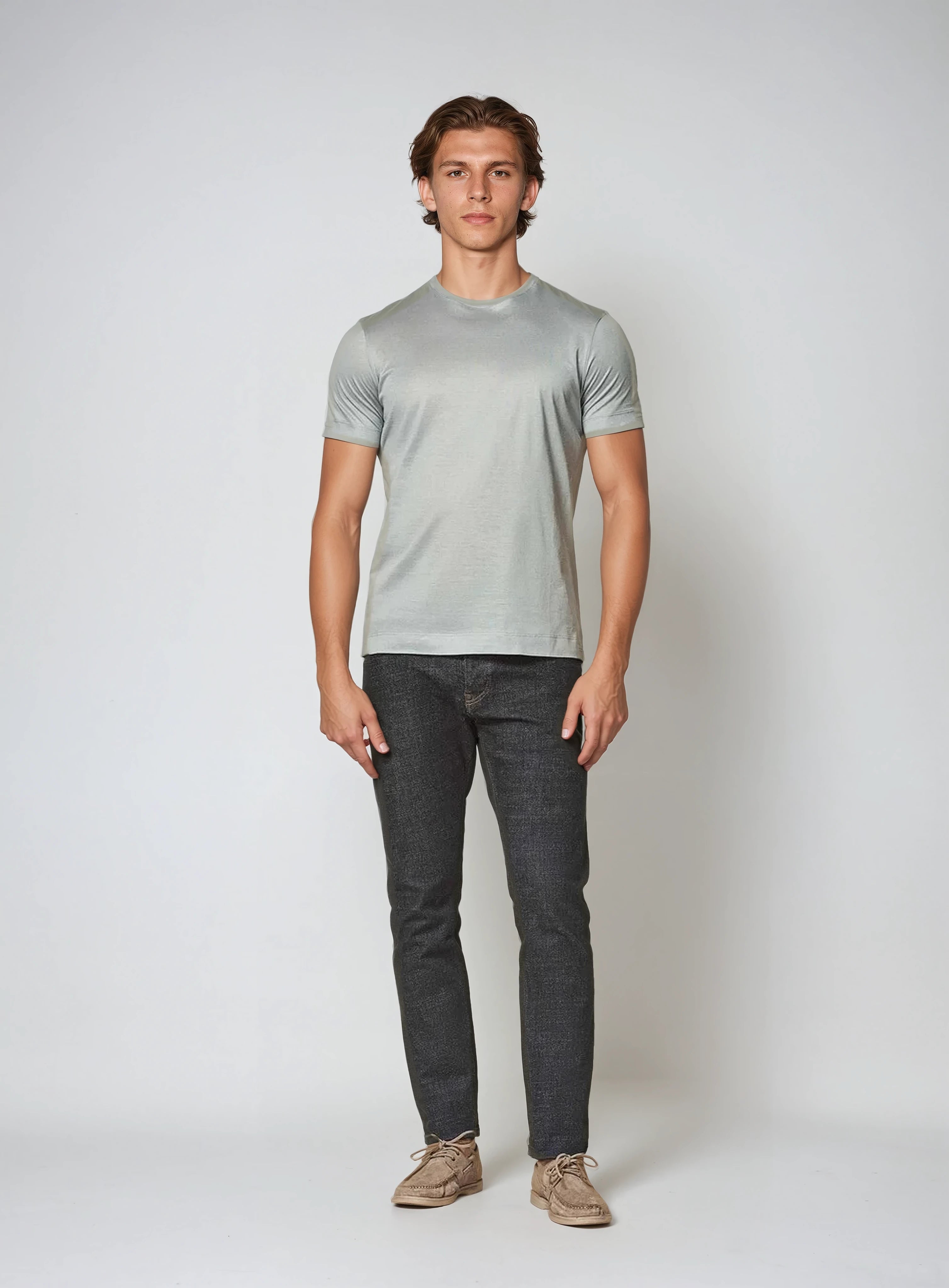 Signature Supima T-shirt – Lichtgrijs