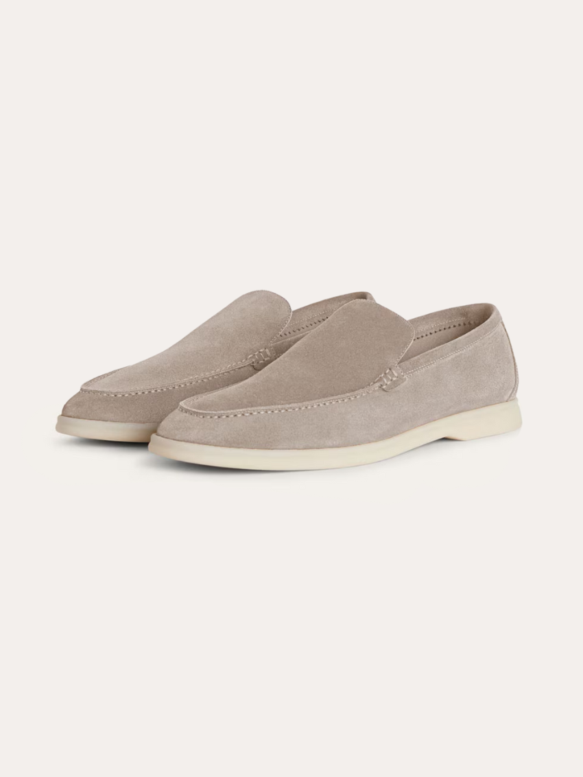 Refined Suede Loafers – Beige Sable