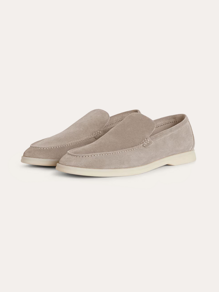 Refined Suede Loafers – Beige Sable