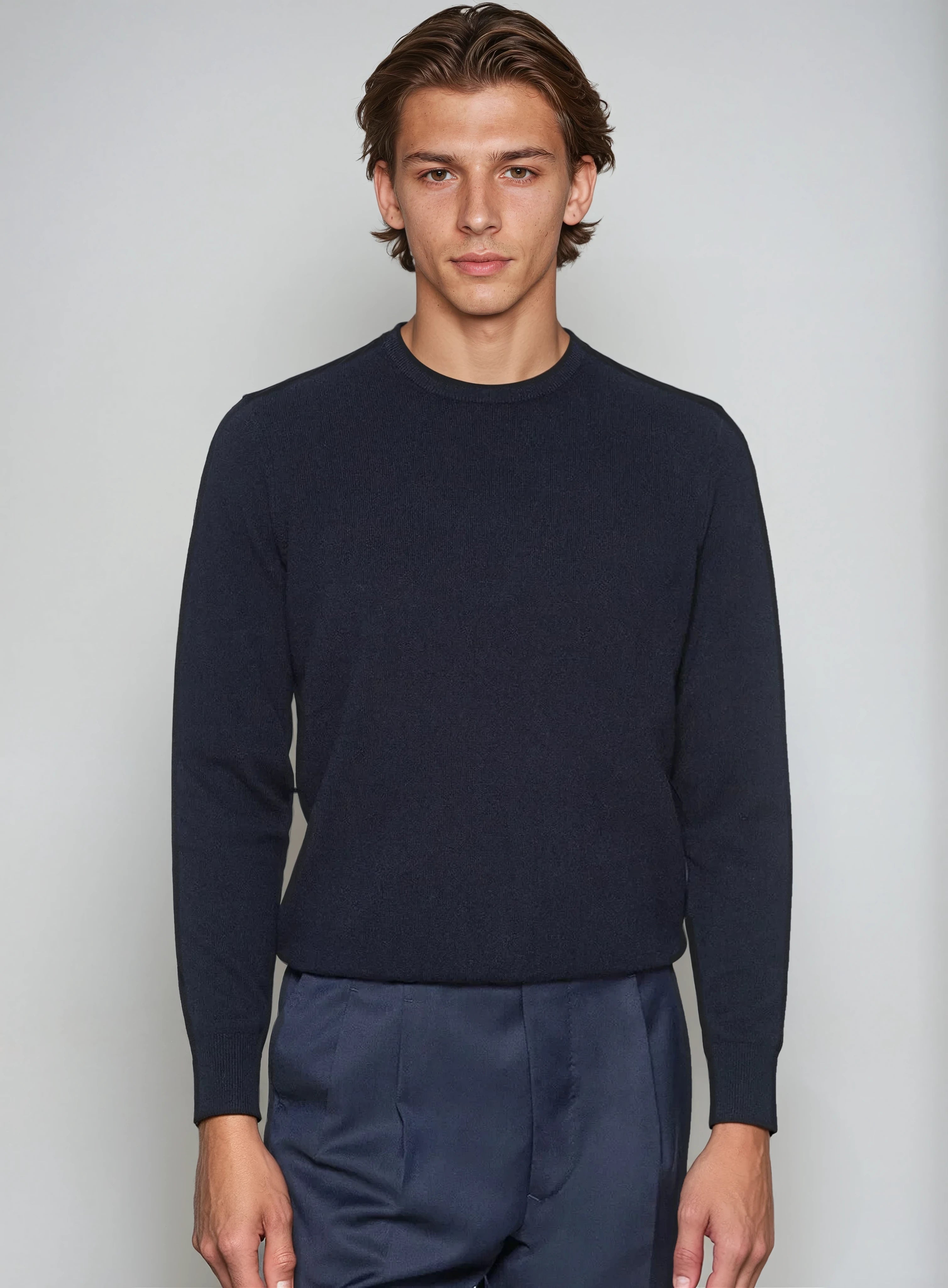 Premium Cashwool sweater - Marineblauw