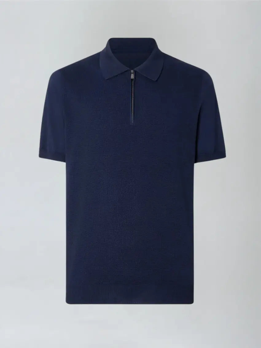Polo met Rits - Marineblauw