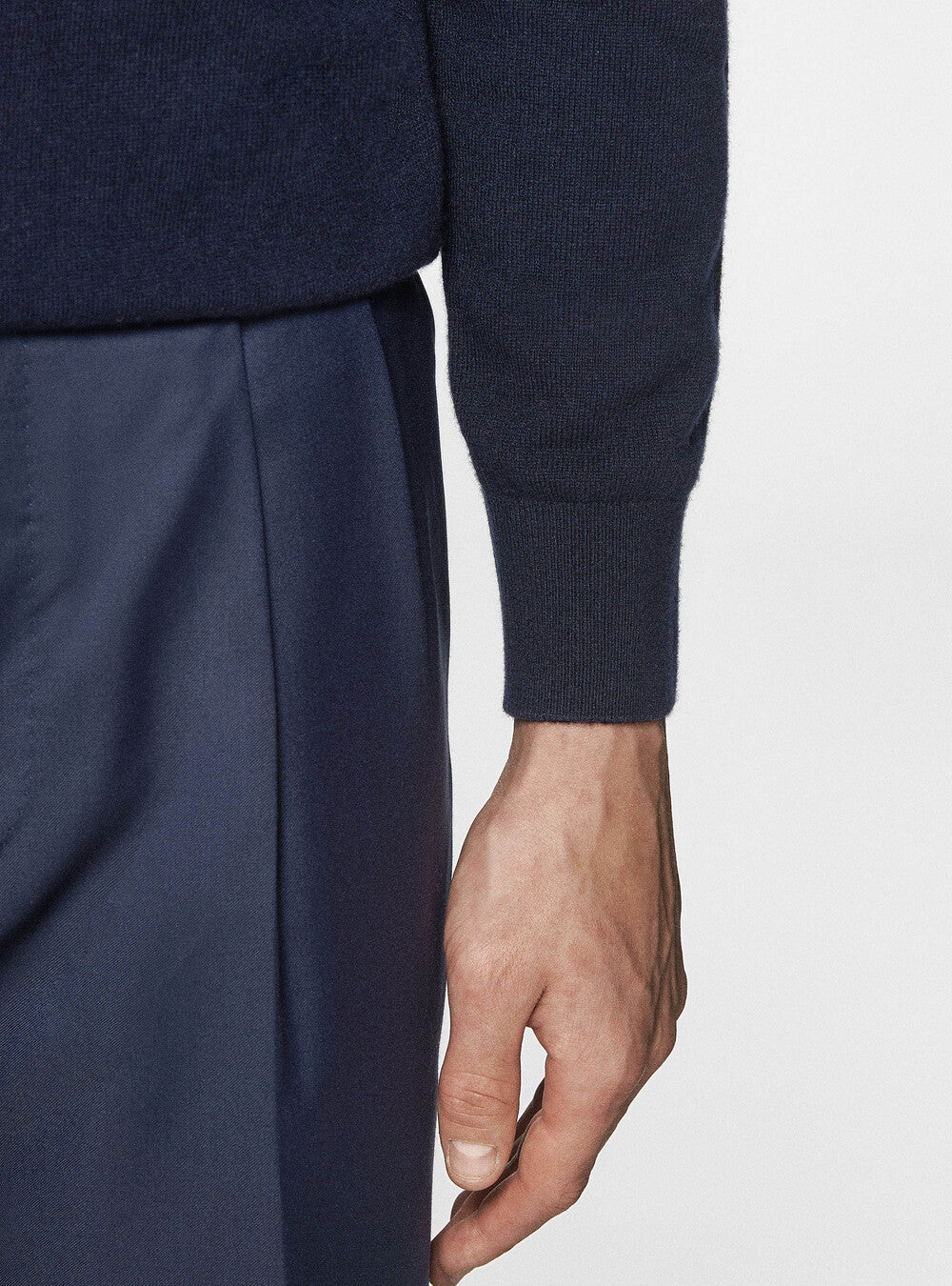 Premium Cashwool sweater - Marineblauw