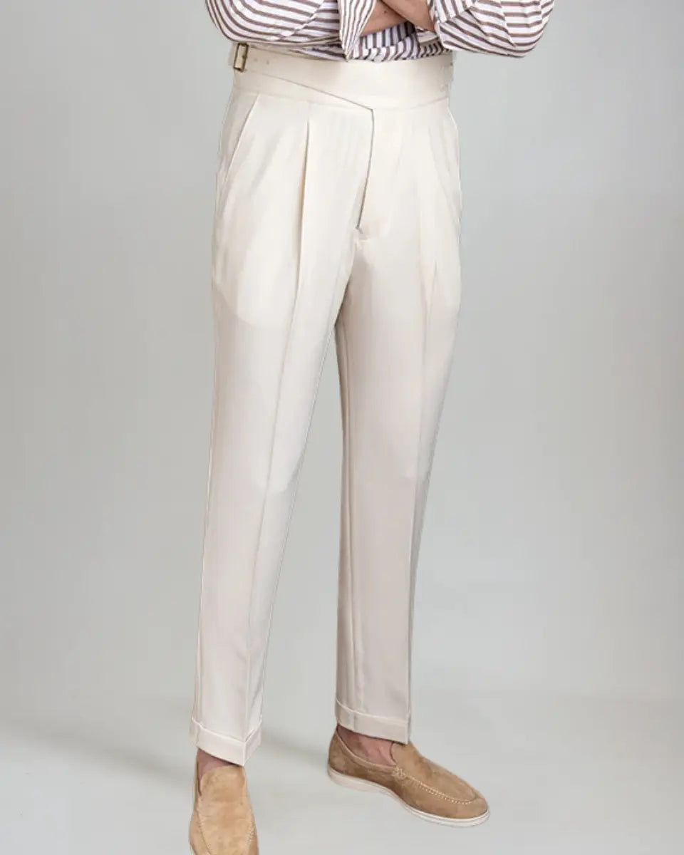 Oxford Geplooide Broek - Wit