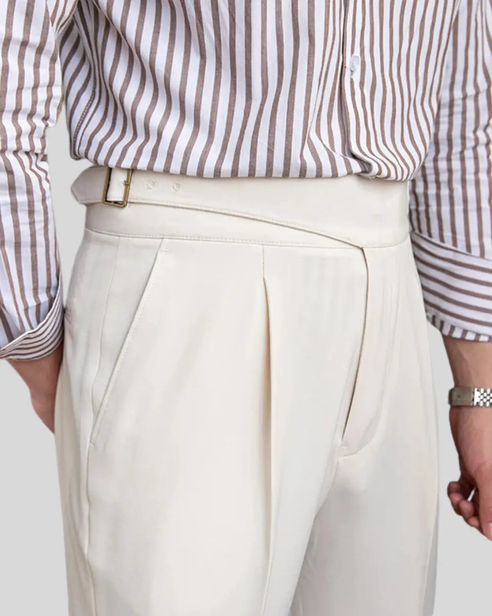 Oxford Geplooide Broek - Wit