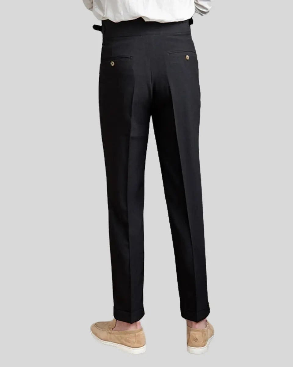 Oxford Geplooide Broek - Zwart