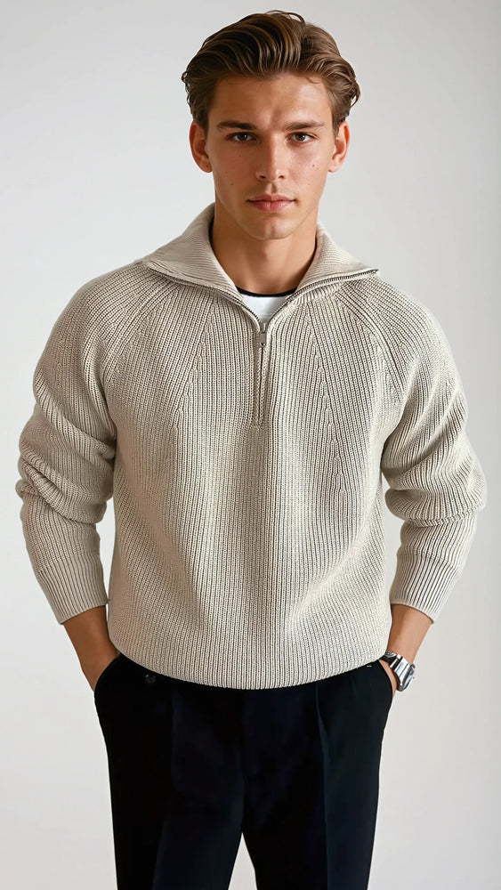Quarter Zip Gebreide trui
