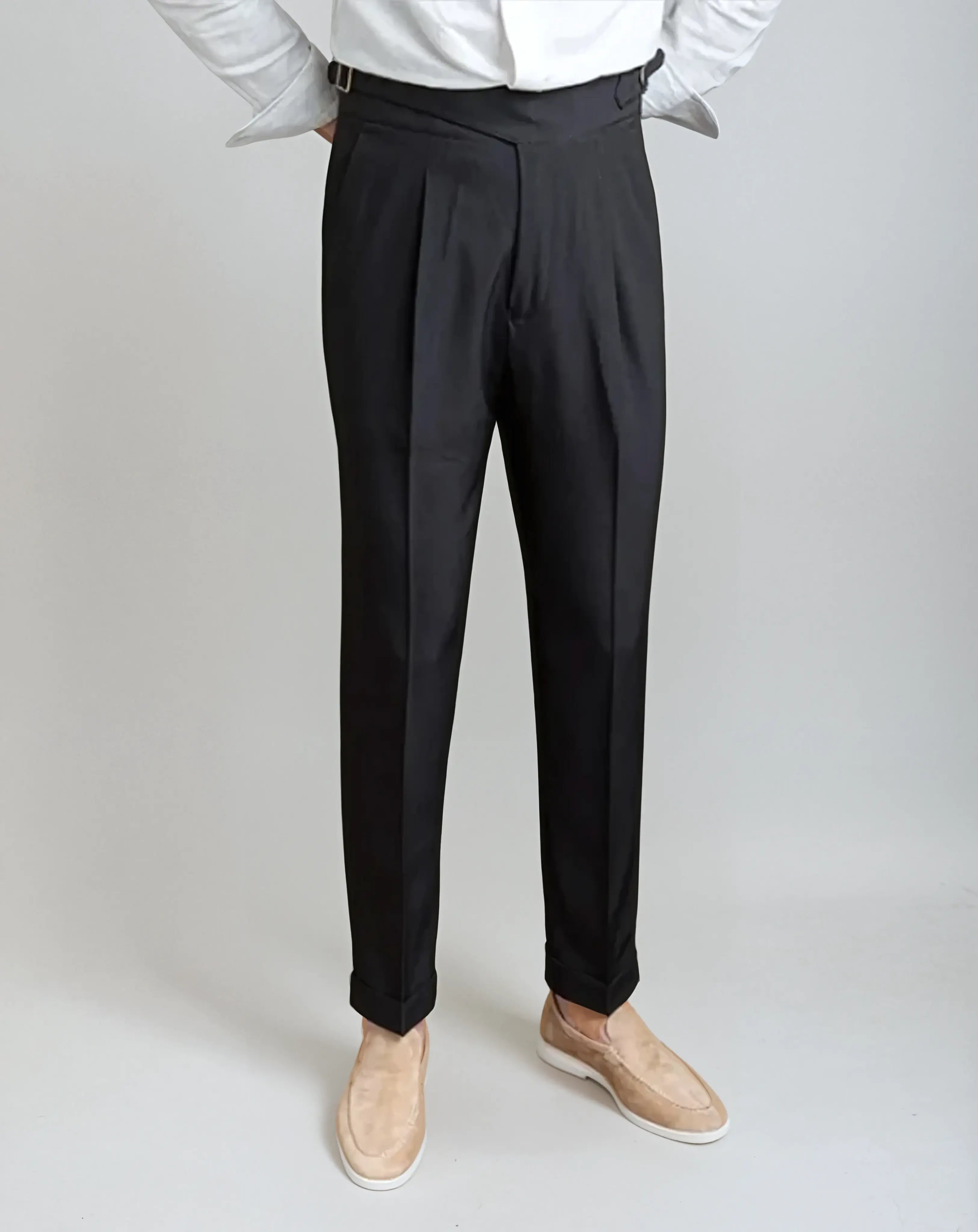 Oxford Geplooide Broek - Zwart