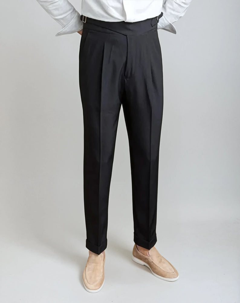 Oxford Geplooide Broek - Zwart