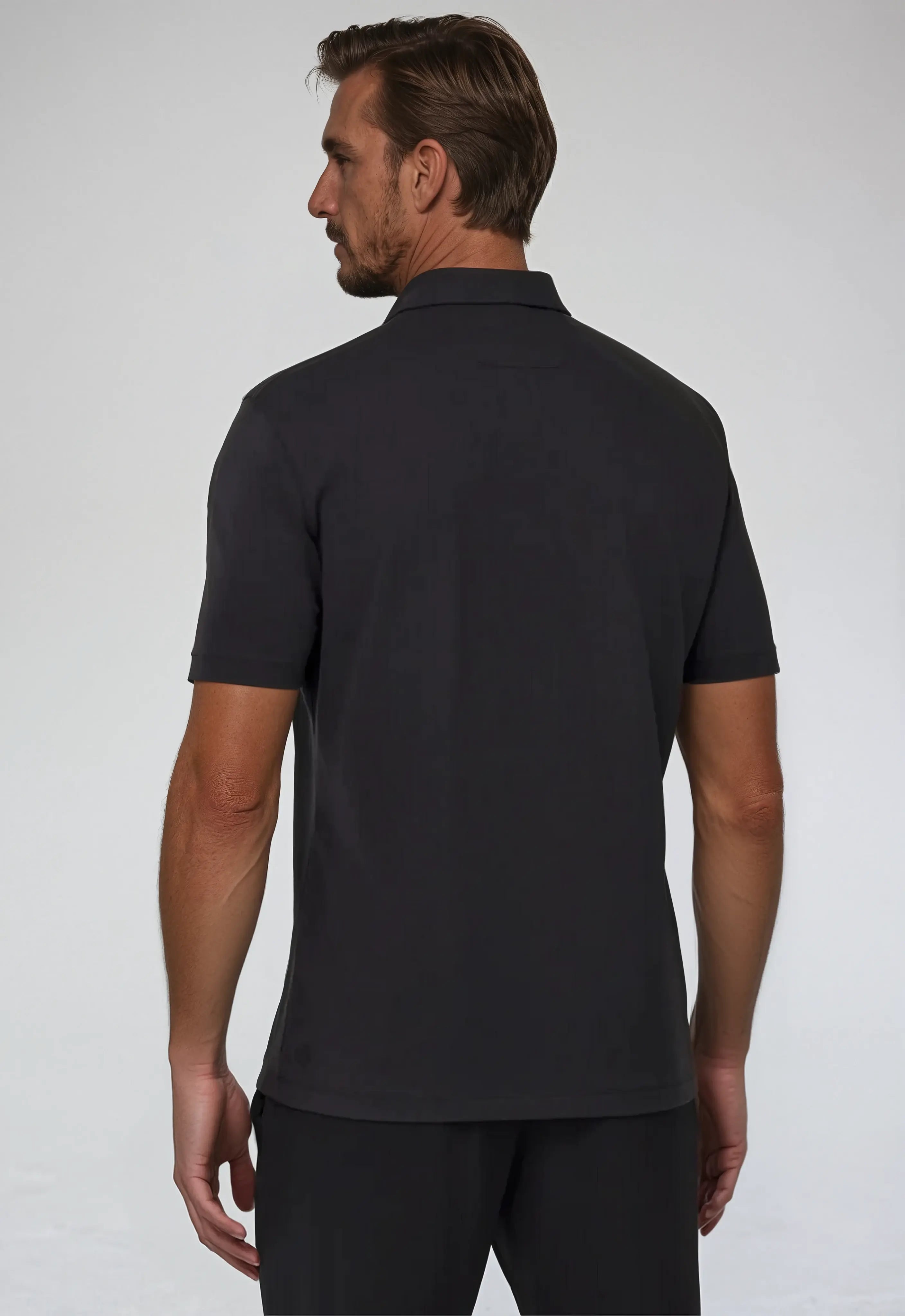 Polo met Rits - Zwart