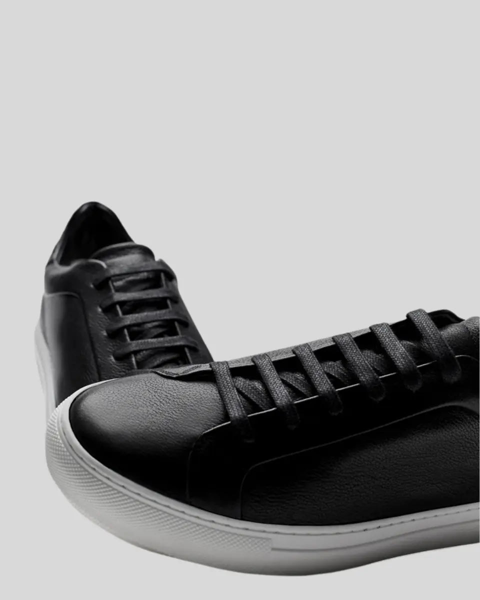 Leren Oxford Sneakers - Zwart
