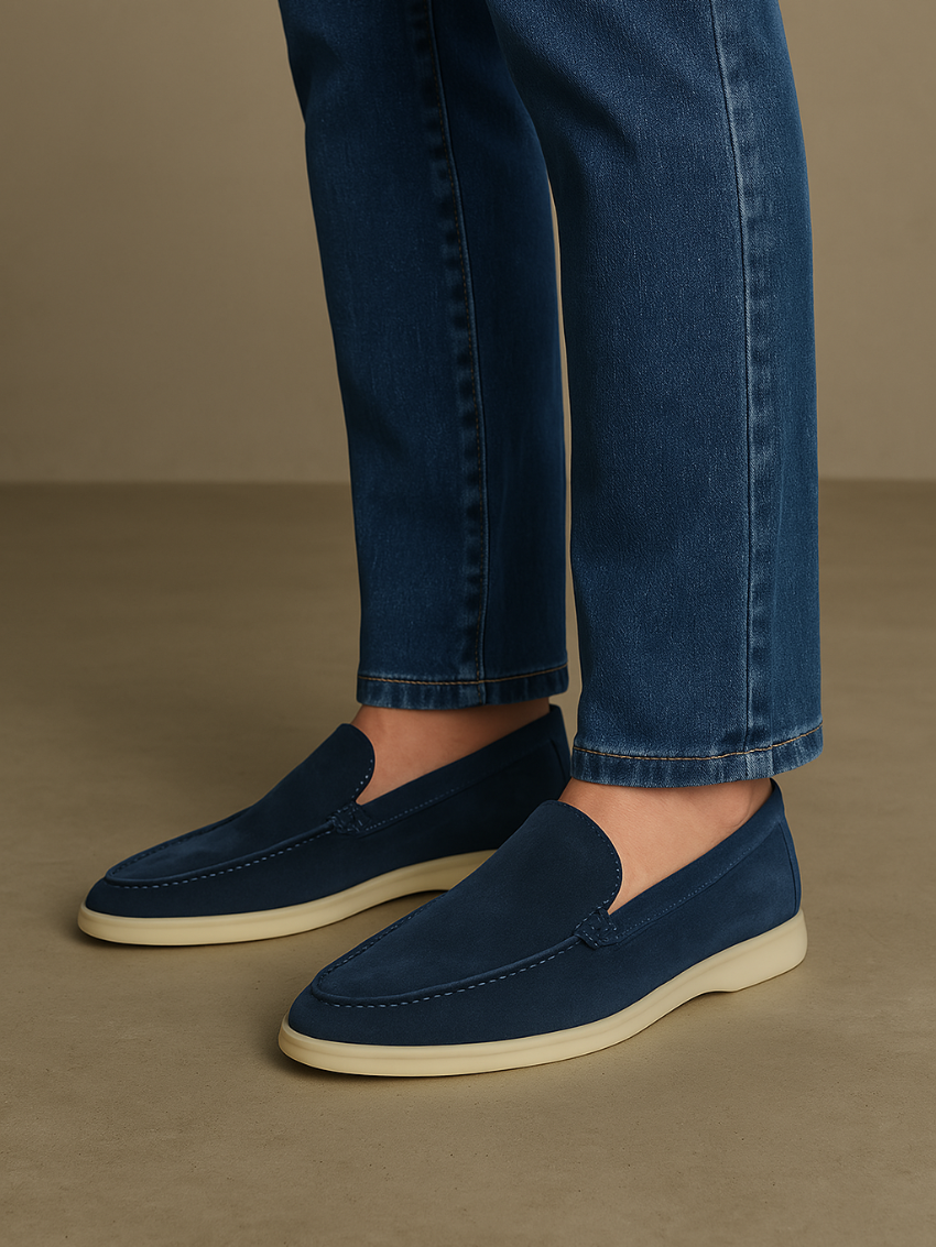 Refined Suede Loafers – Intens Blauw