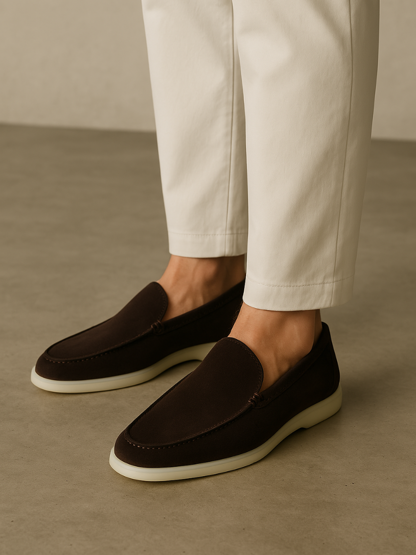 Refined Suede Loafers – Donkerbruin