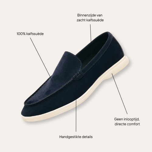 Refined Suede Loafers – Marineblauw