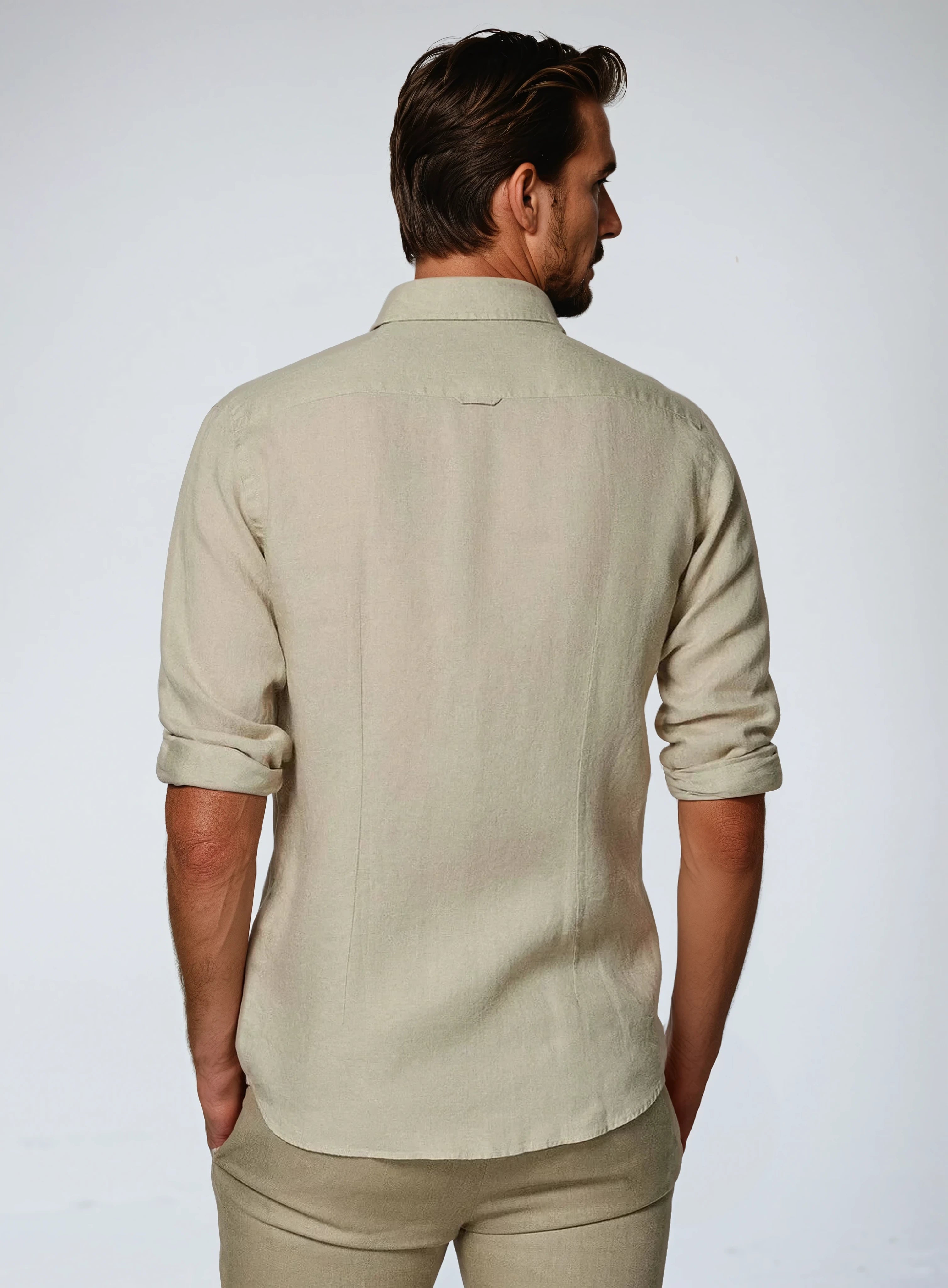 Essential Linnen Overhemd - Khaki