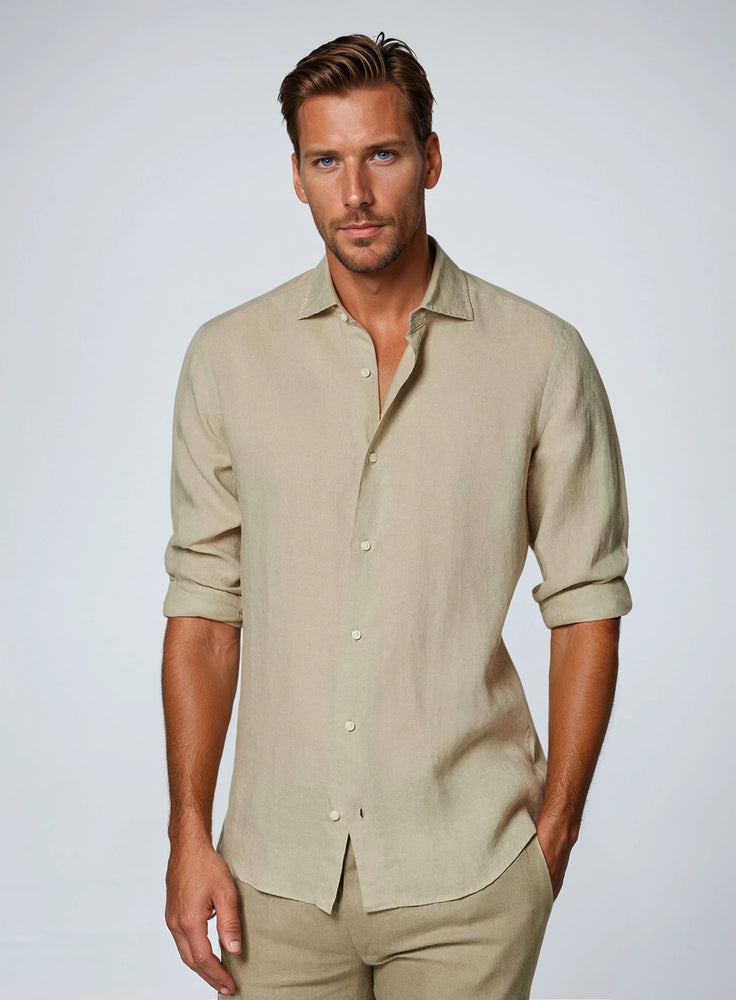 Essential Linnen Overhemd - Khaki