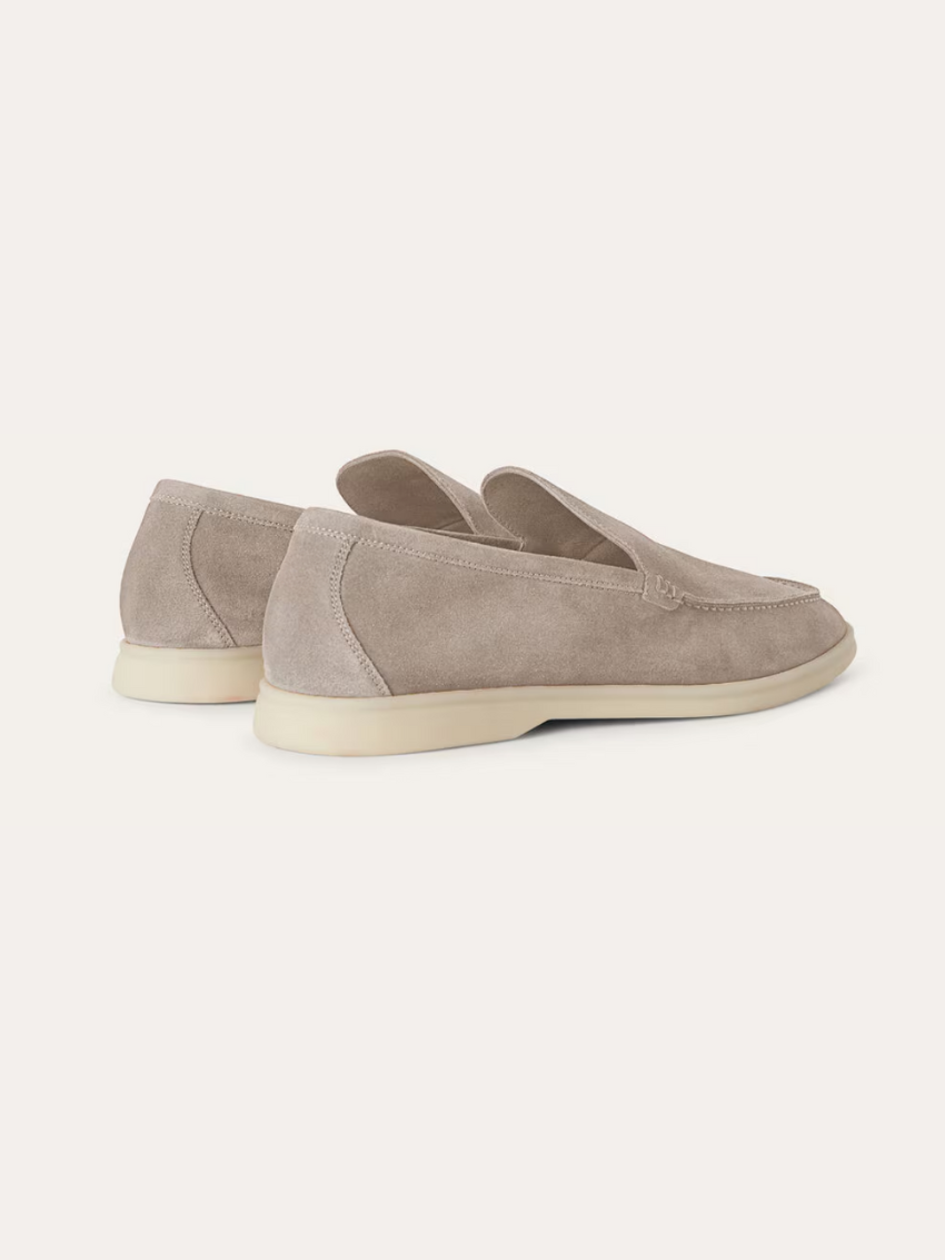 Refined Suede Loafers – Beige Sable