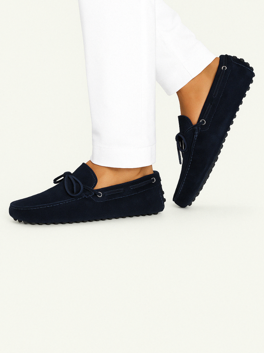 Suède Mocassins - Marineblauw