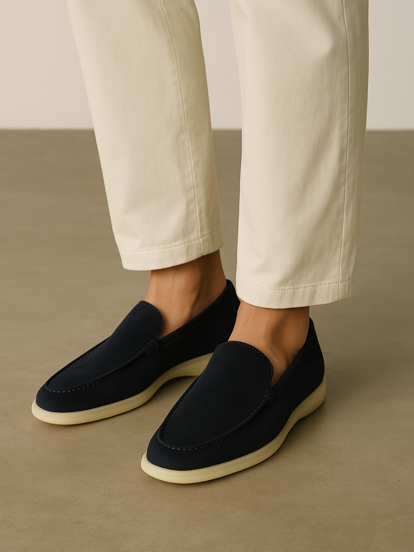 Refined Suede Loafers – Marineblauw